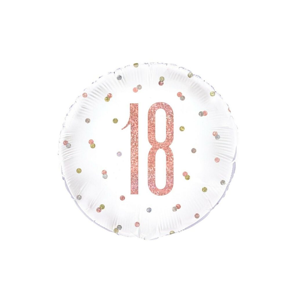 Balon Foliowy Okrągły, 18 Różowo Złoty w groszki, 18 cali - PartySpot
