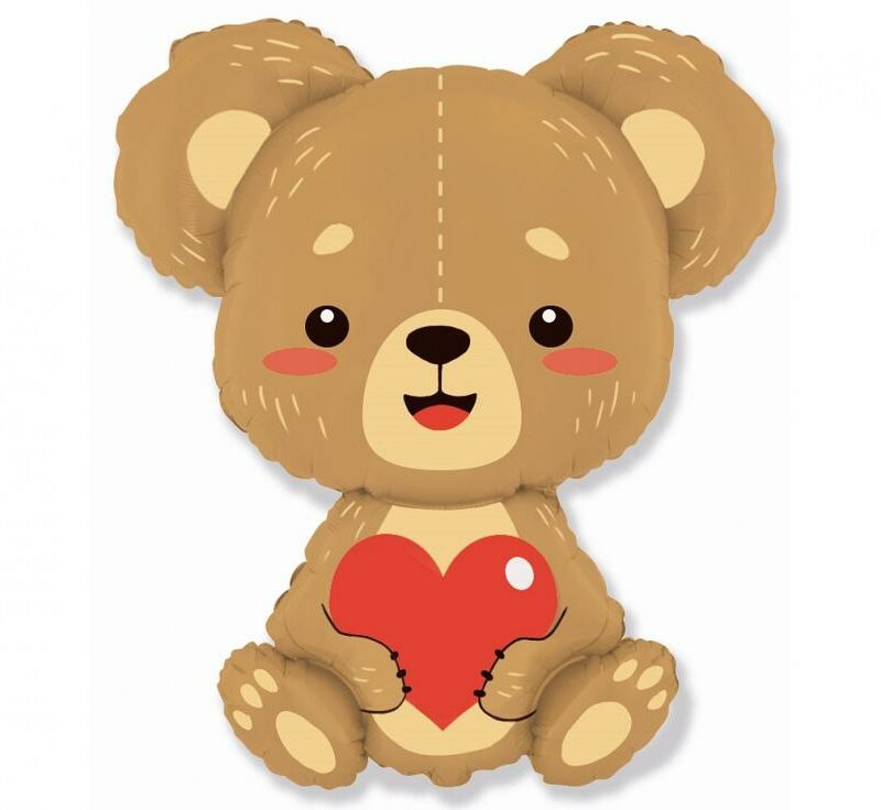Balon foliowy 24" FX - Miś z serduszkiem