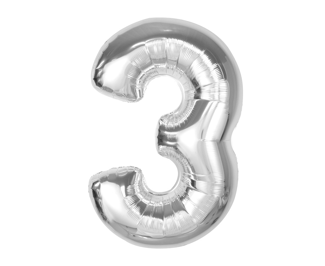 balon-srebrna-cyfra-3