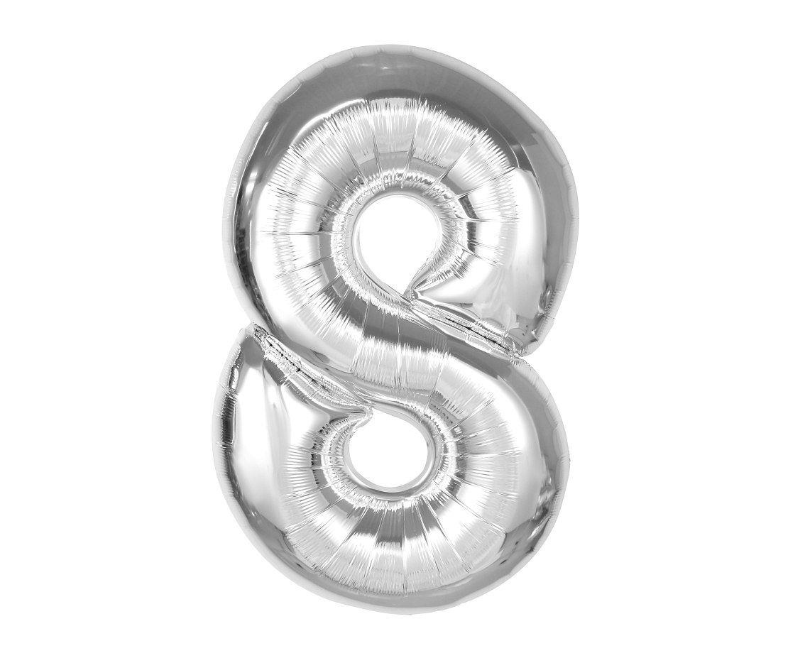 balon-srebrna-cyfra-8