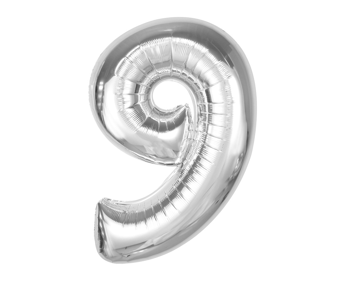 balon-srebrna-cyfra-9