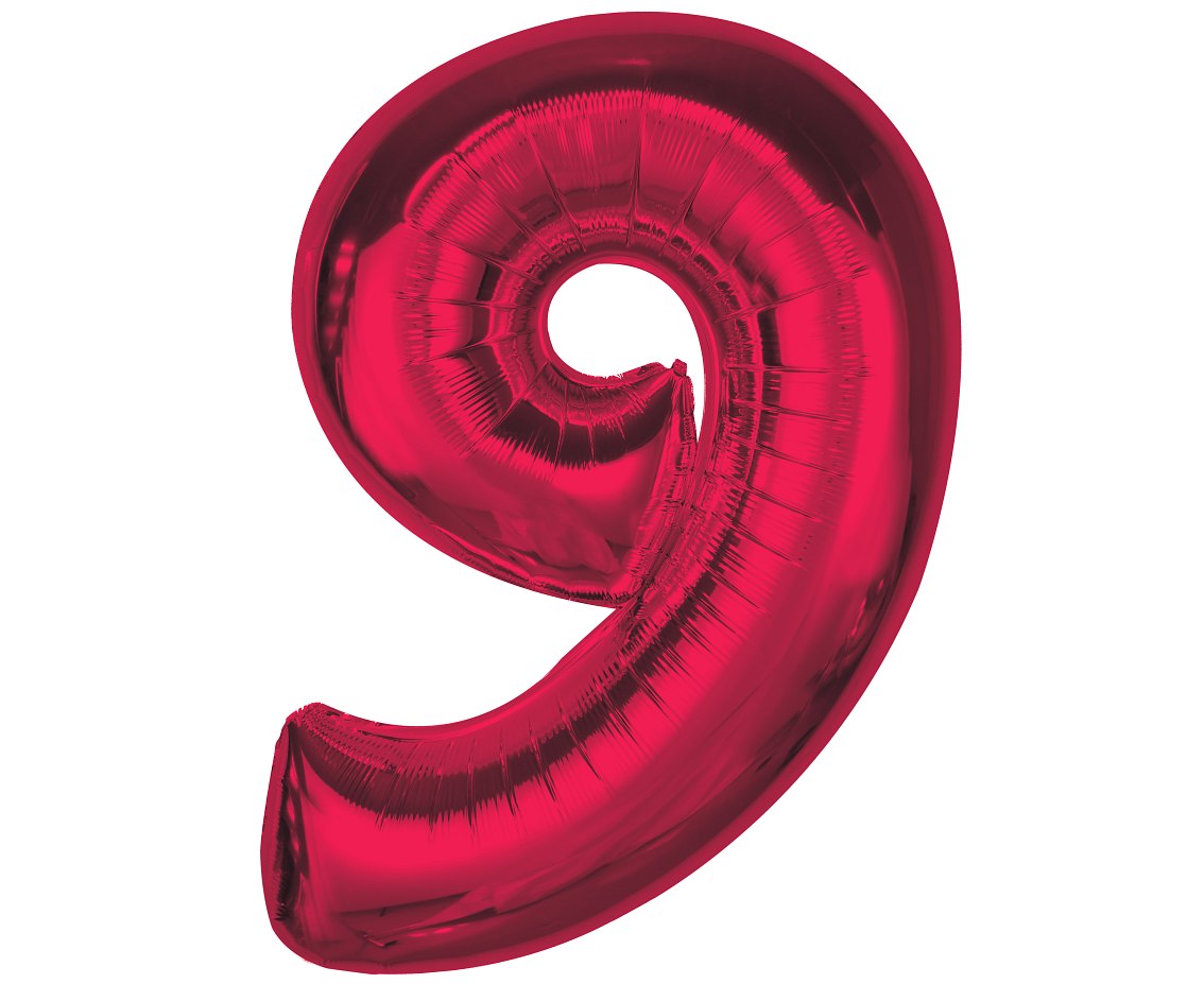 czerwony-balon-cyfra-9